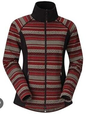 Kerrits Full Zip Equestrian Horse Bit Houndstooth Pattern Sweater Jacket Large